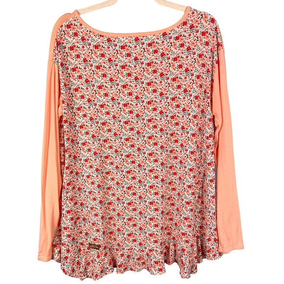 Matilda Jane Sing it Out Floral Print Casual Top Size Small Ruffle Hem Pink - Picture 6 of 10